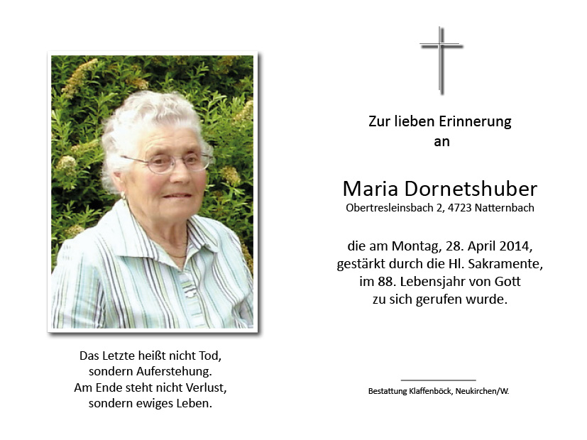 Maria  Dornetshuber