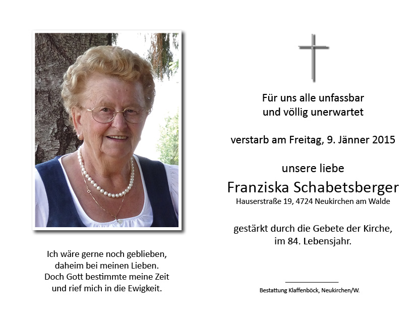 Franziska  Schabetsberger
