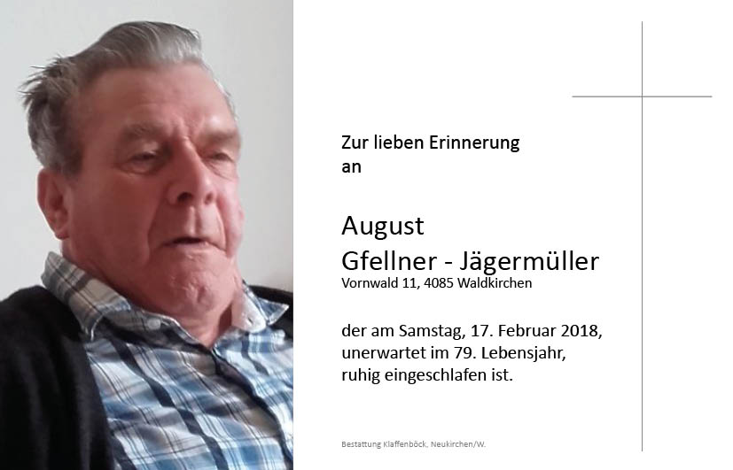 August  Gfellner - Jägermüller