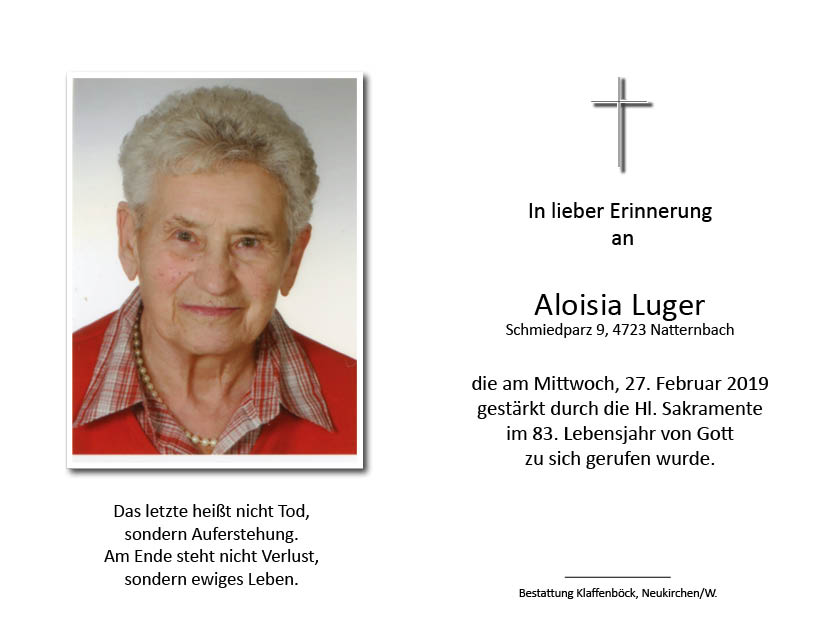 Aloisia  Luger