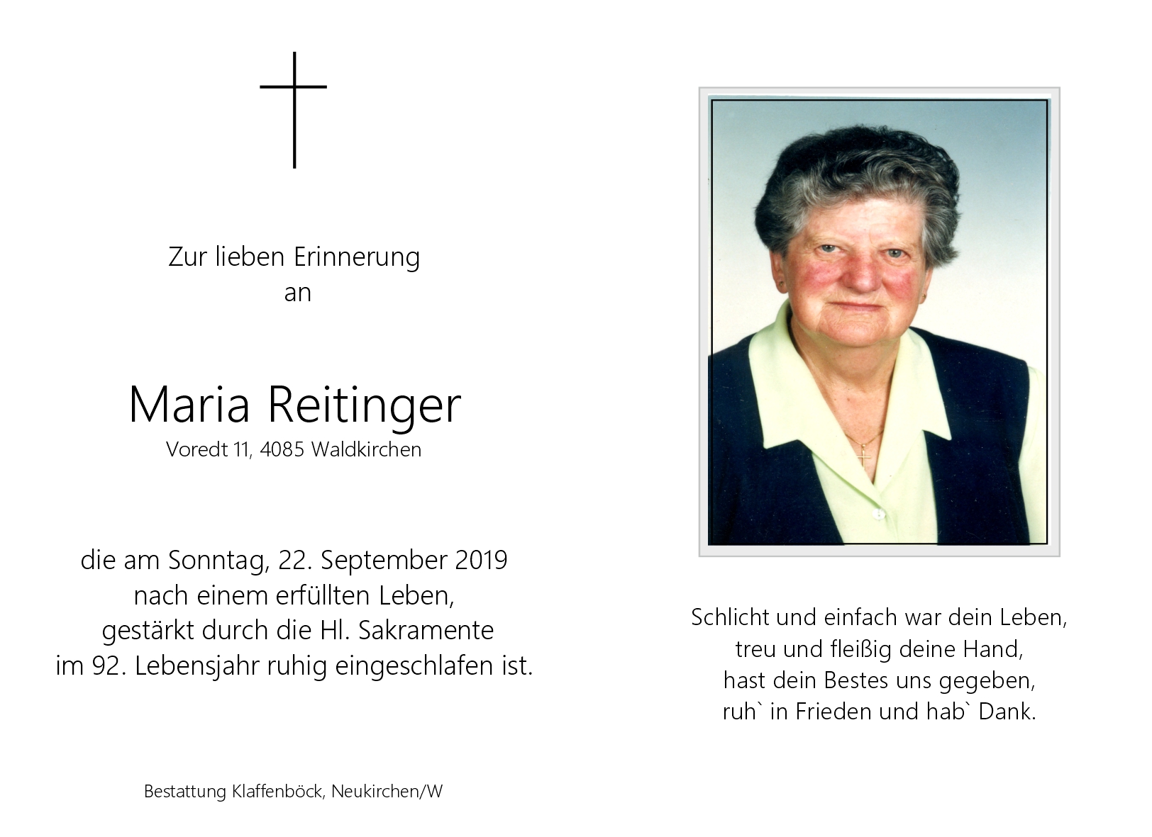 Maria  Reitinger