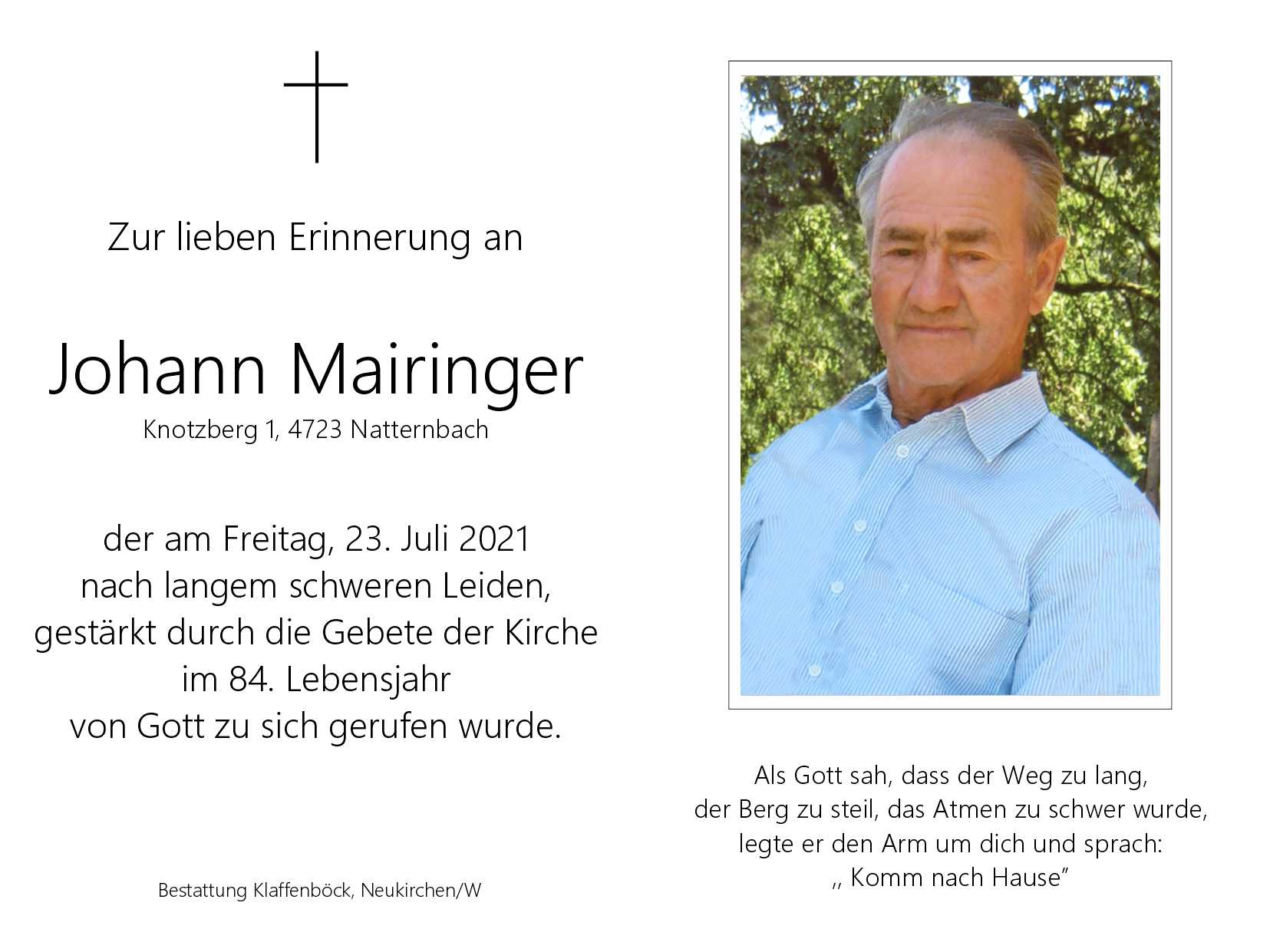 Johann  Mairinger